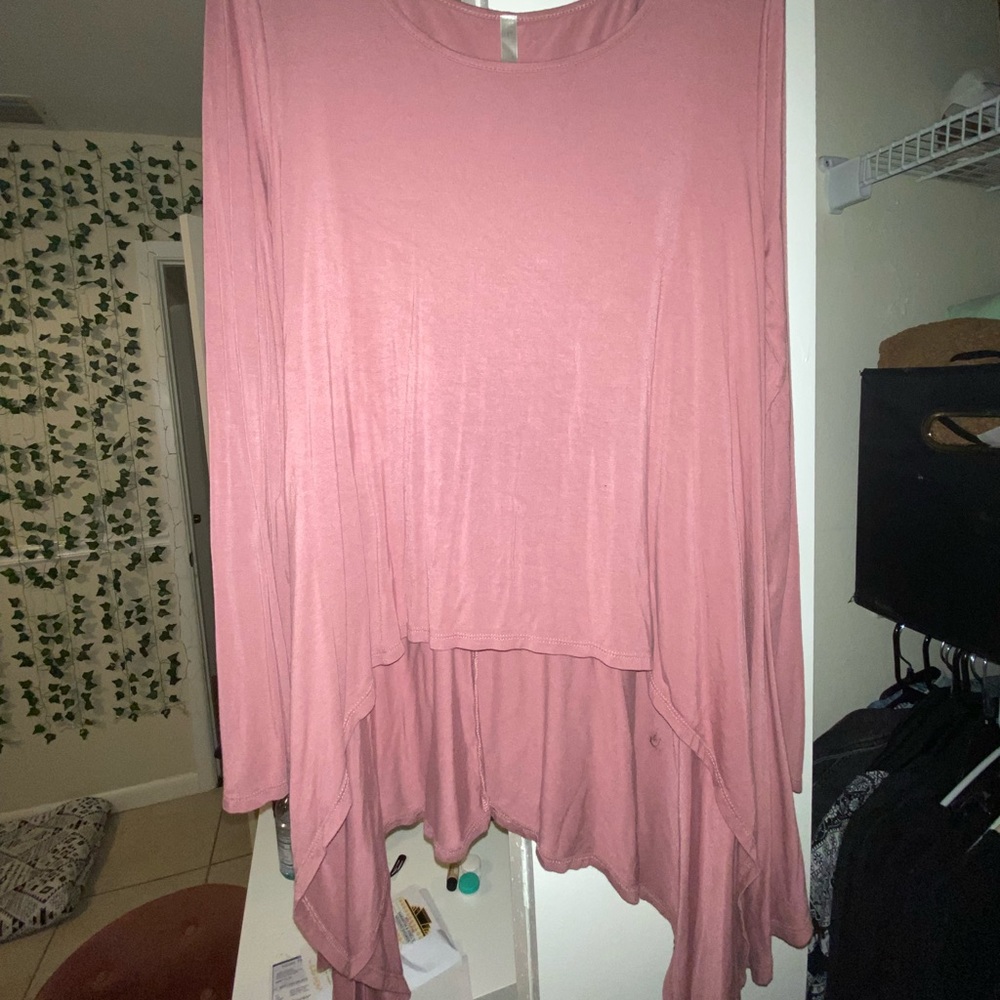 Blush pink high low tunic